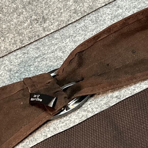 Vintage Women’s Belt Size 12 Wide Dark Brown Suede Elastic Jessica Howard - Picture 9 of 12